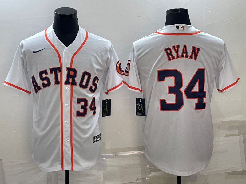 Men's Houston Astros #34 Nolan Ryan White With Patch Cool Base Stitched Jersey Men's Houston Astros #34 Nolan Ryan White With Patch Cool Base Stitched Jersey